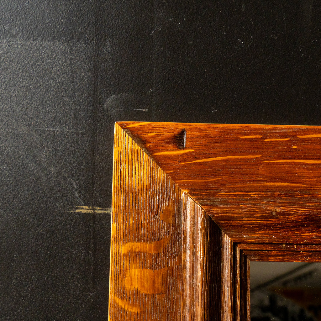 MCS rectangle mirror tabletop close up detail view reclaimed wood
