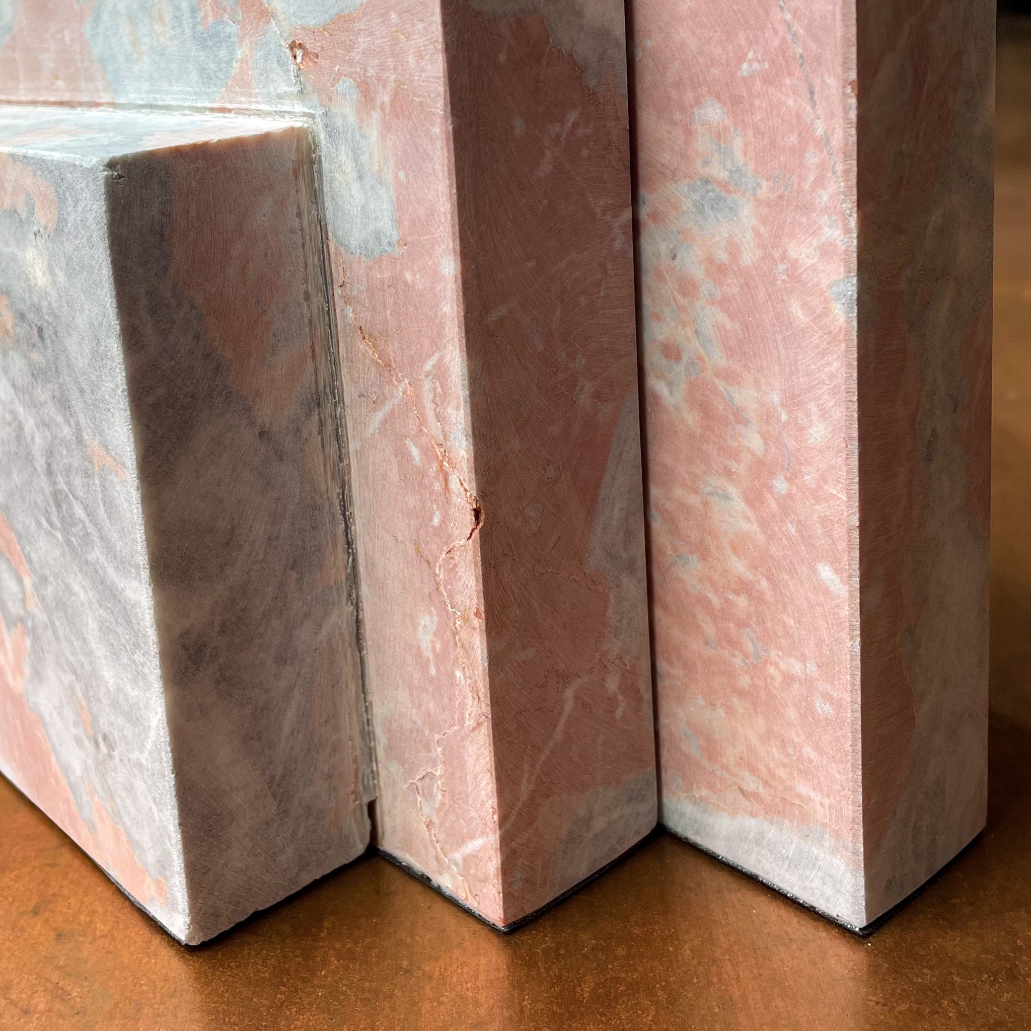 Pink Marble Bookends