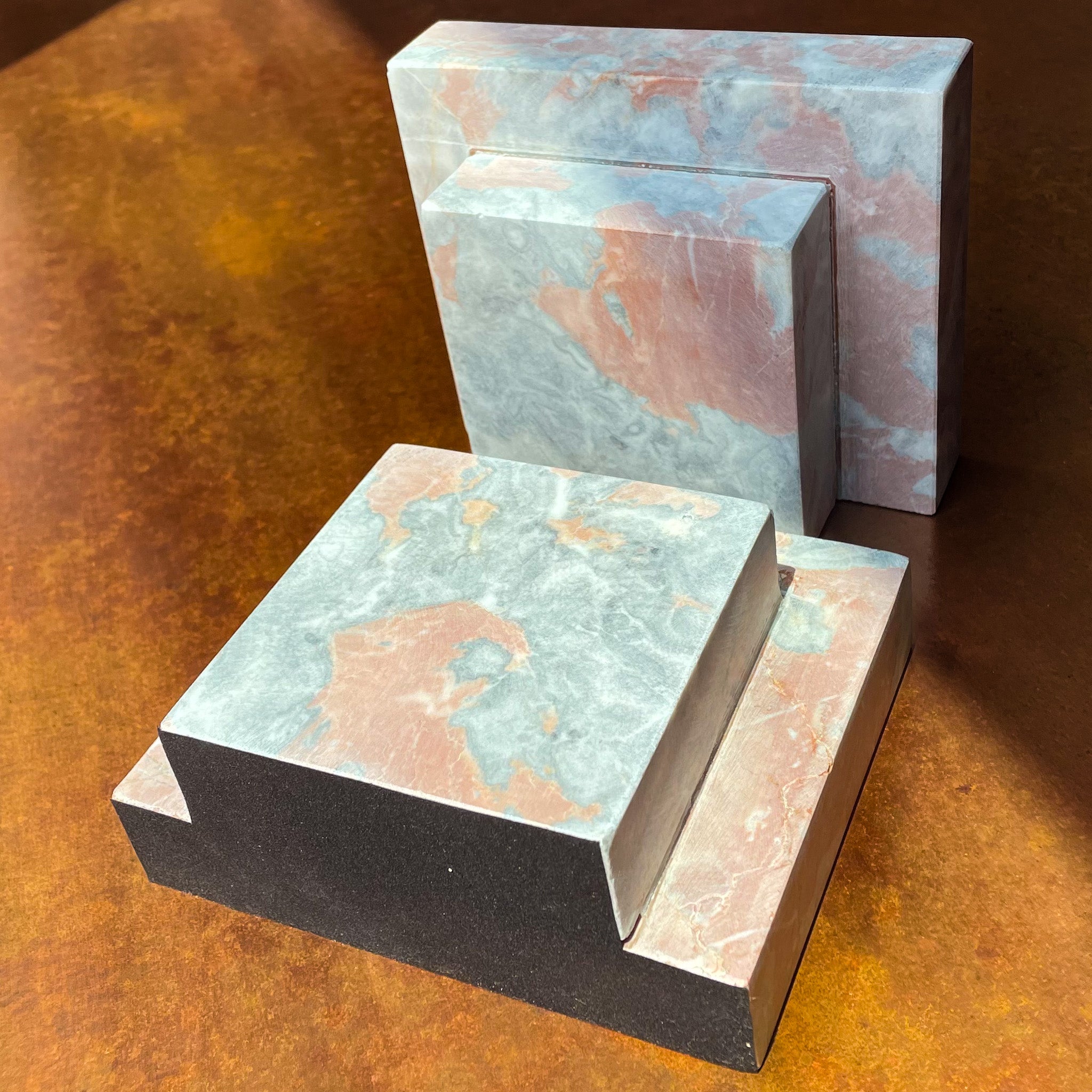 Pink Marble Bookends