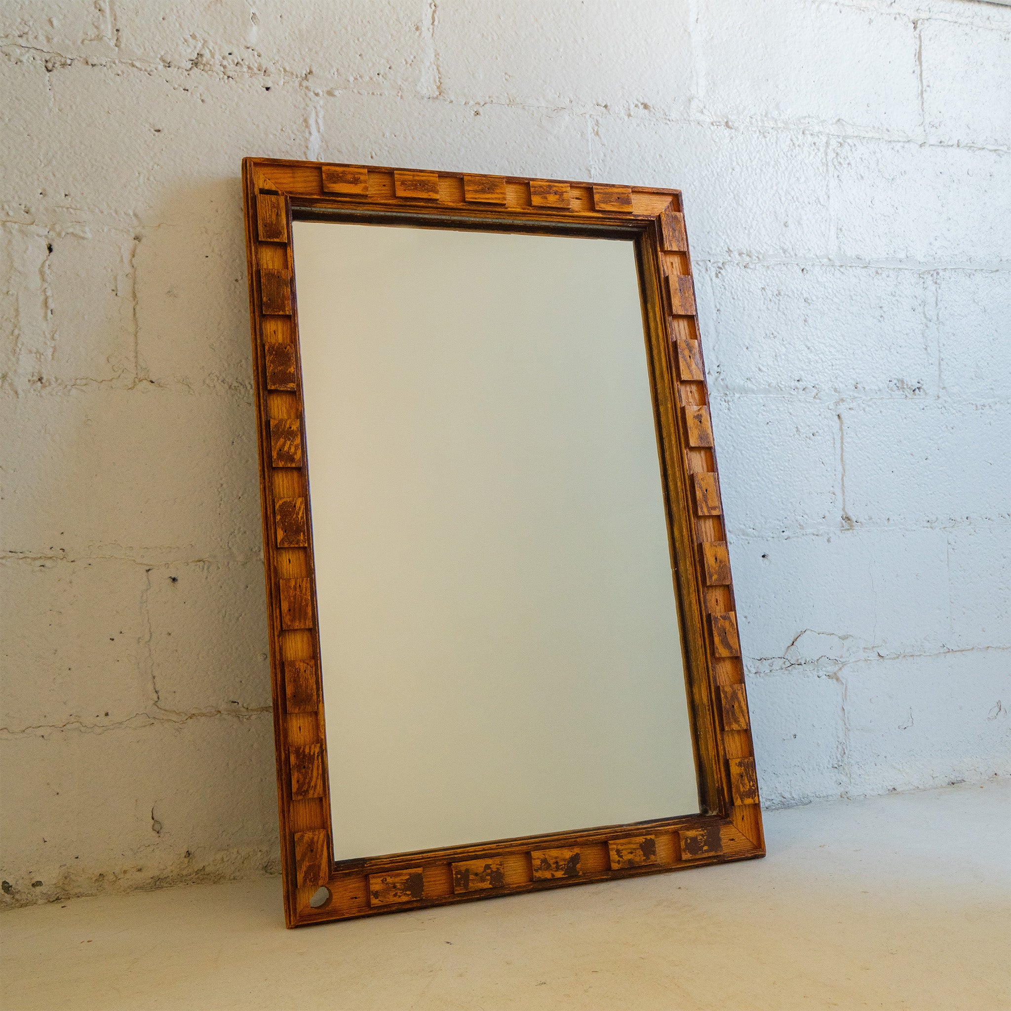 Handrail Mirror No. 5 | Reclaimed Wood
