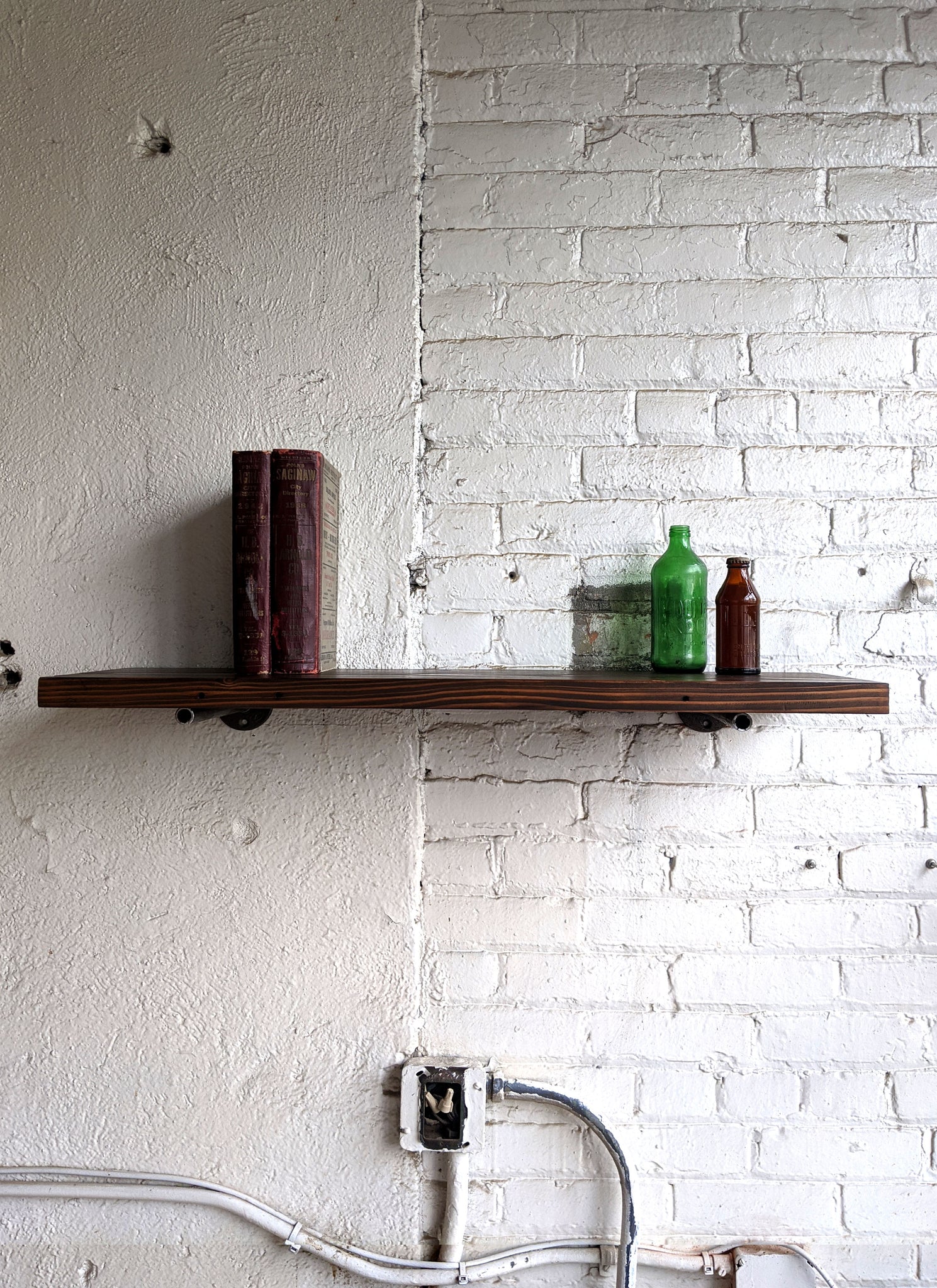 Perfect Brown Reclaimed Wood Shelf - Made in Detroit