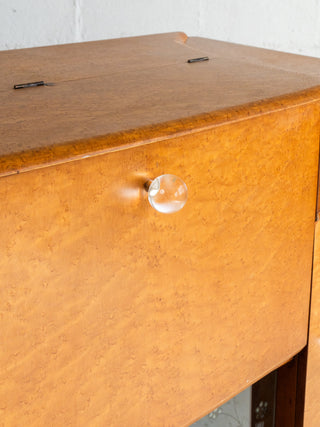1930's Art Deco Maple Burl Bar