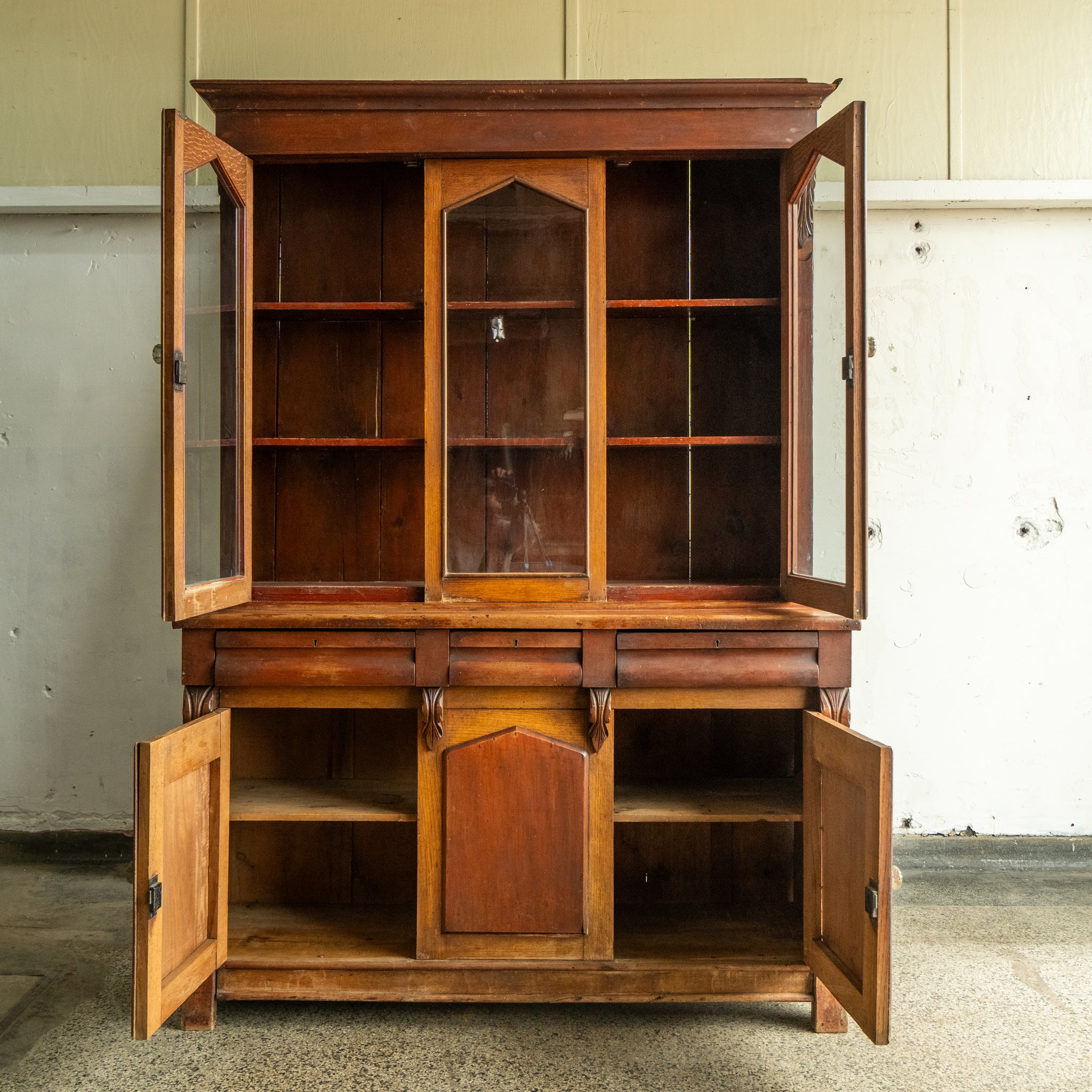Antique Stepback Hutch