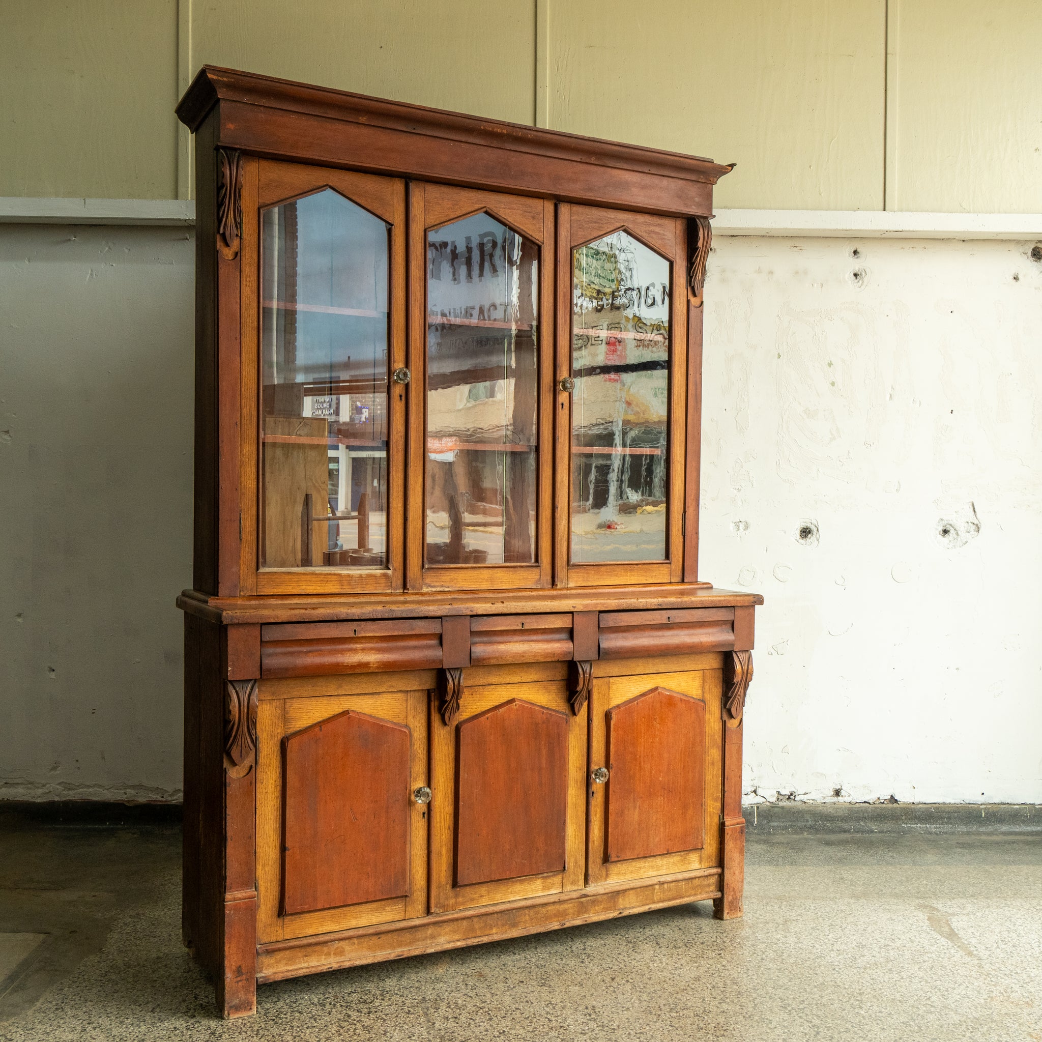 Antique Stepback Hutch
