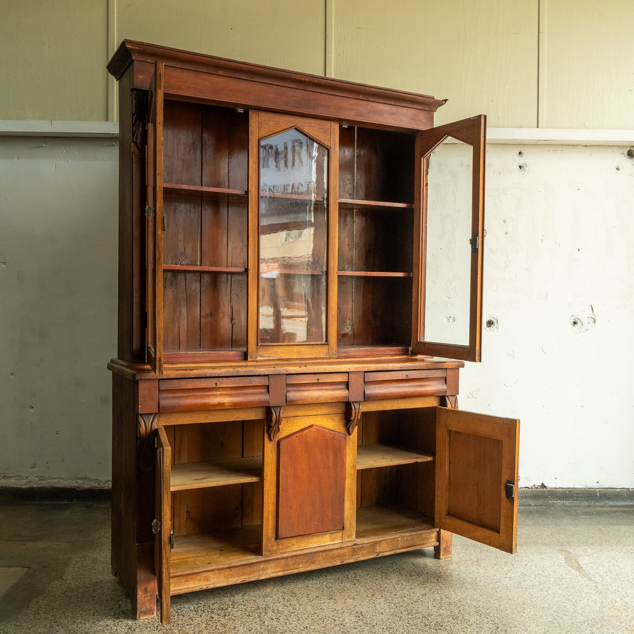 Antique Stepback Hutch