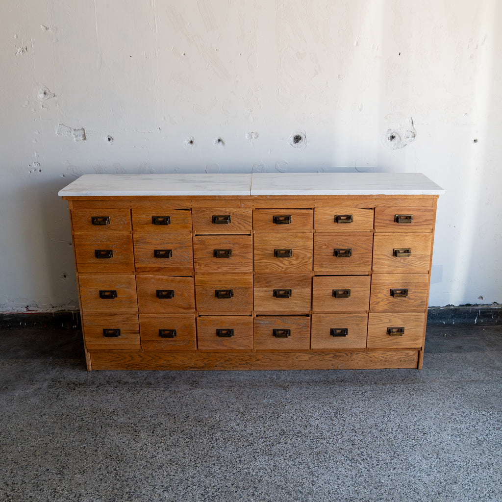 reclaimed apothecary cabinet oak front view