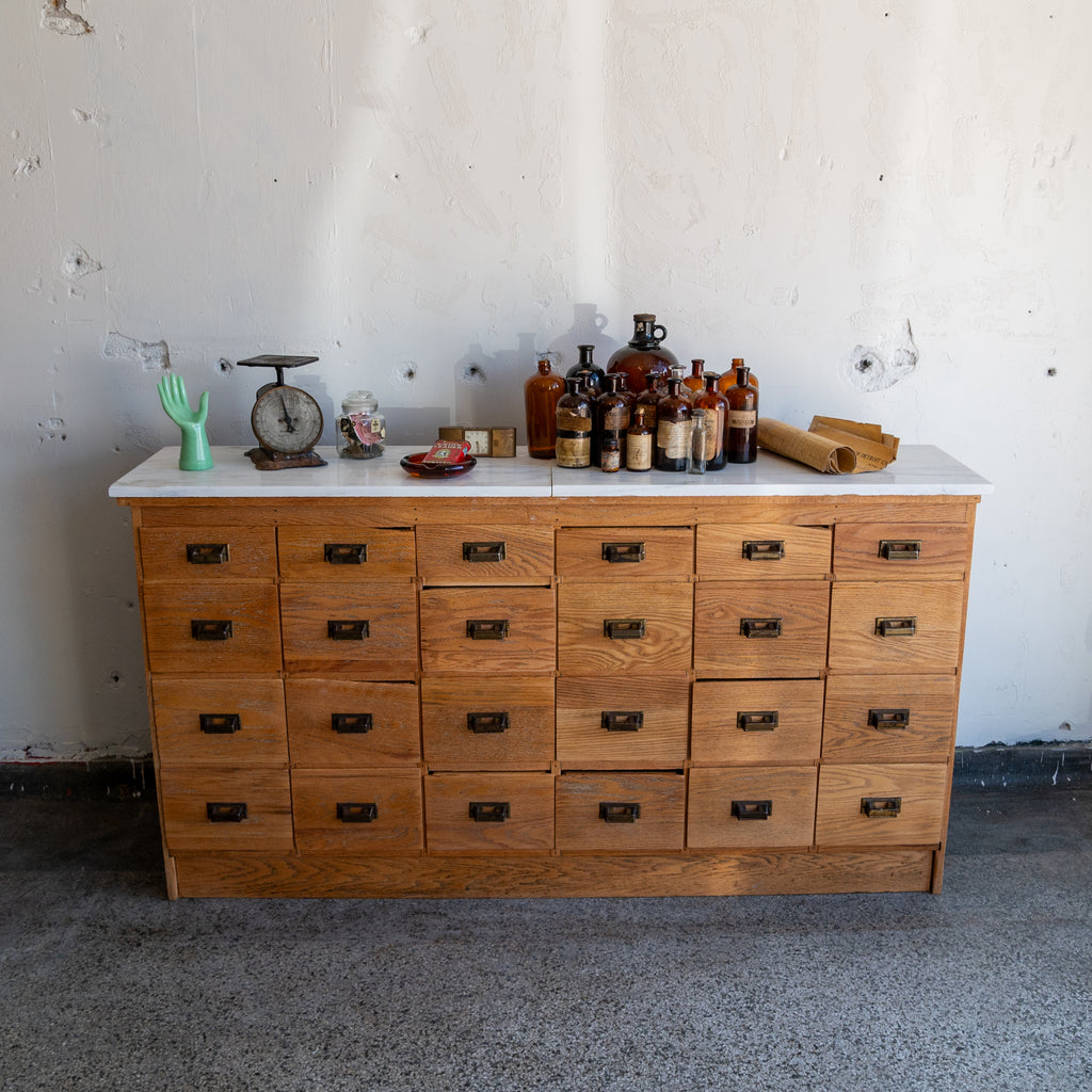 reclaimed apothecary cabinet oak front view