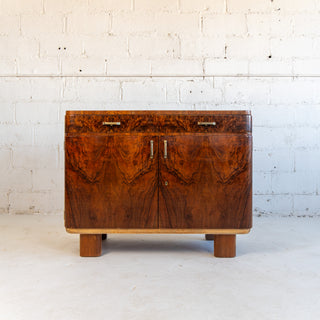 Art Deco Burl Walnut Bar