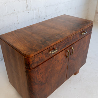 Art Deco Burl Walnut Bar
