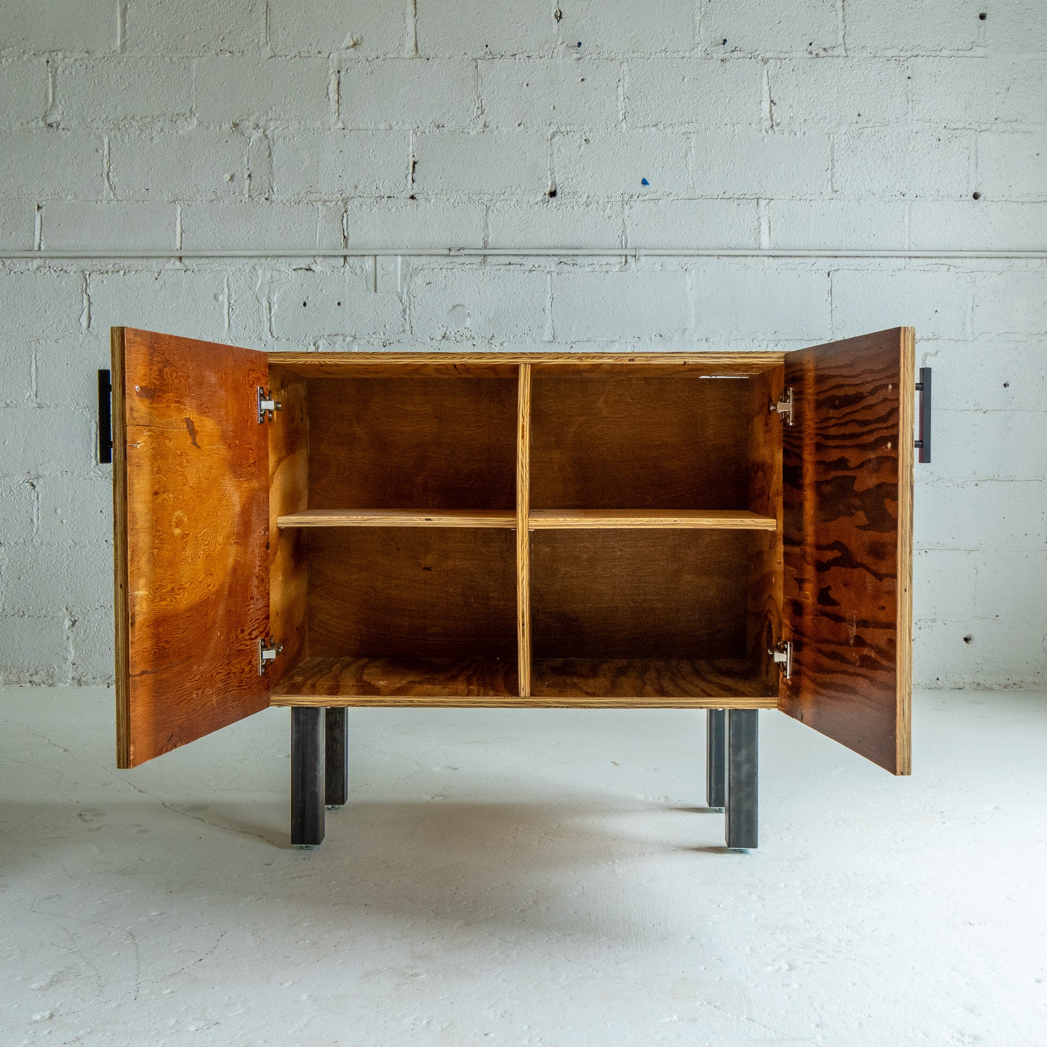 BBQ Cabinet 2 inside view reclaimed wood