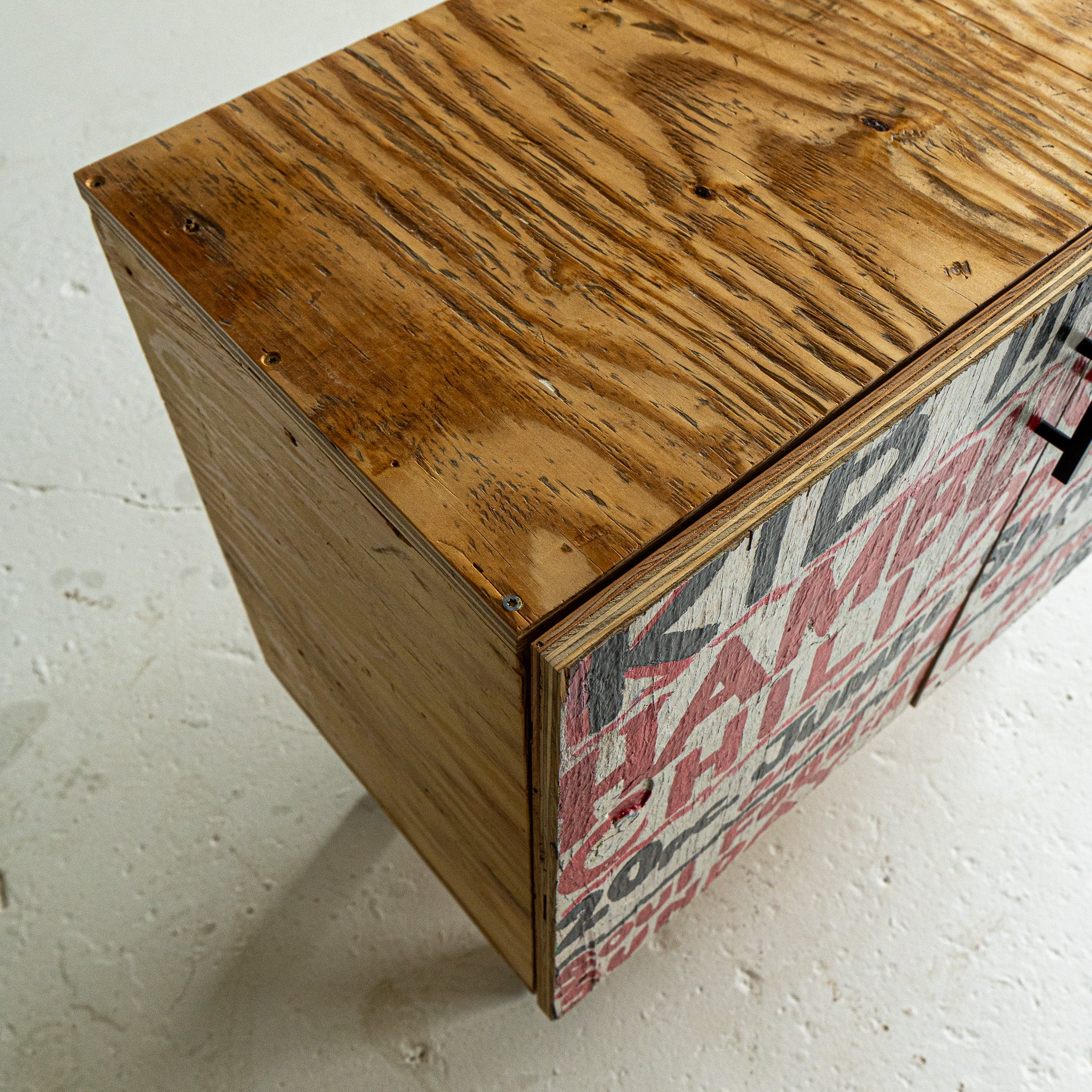 BBQ Cabinet 2 top view reclaimed wood