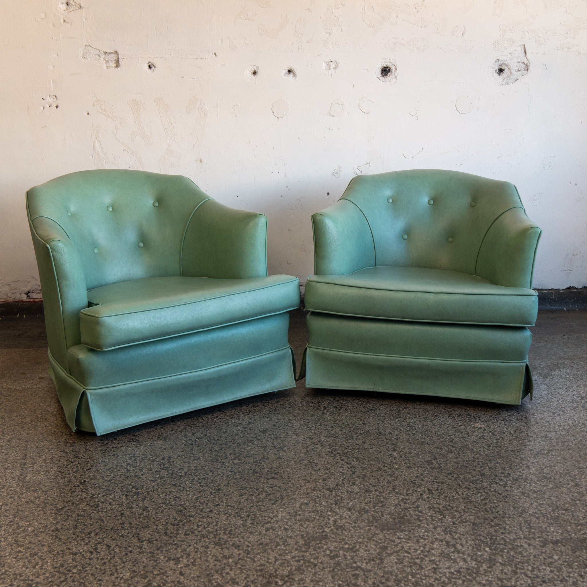 Vintage Blue Swivel Chairs