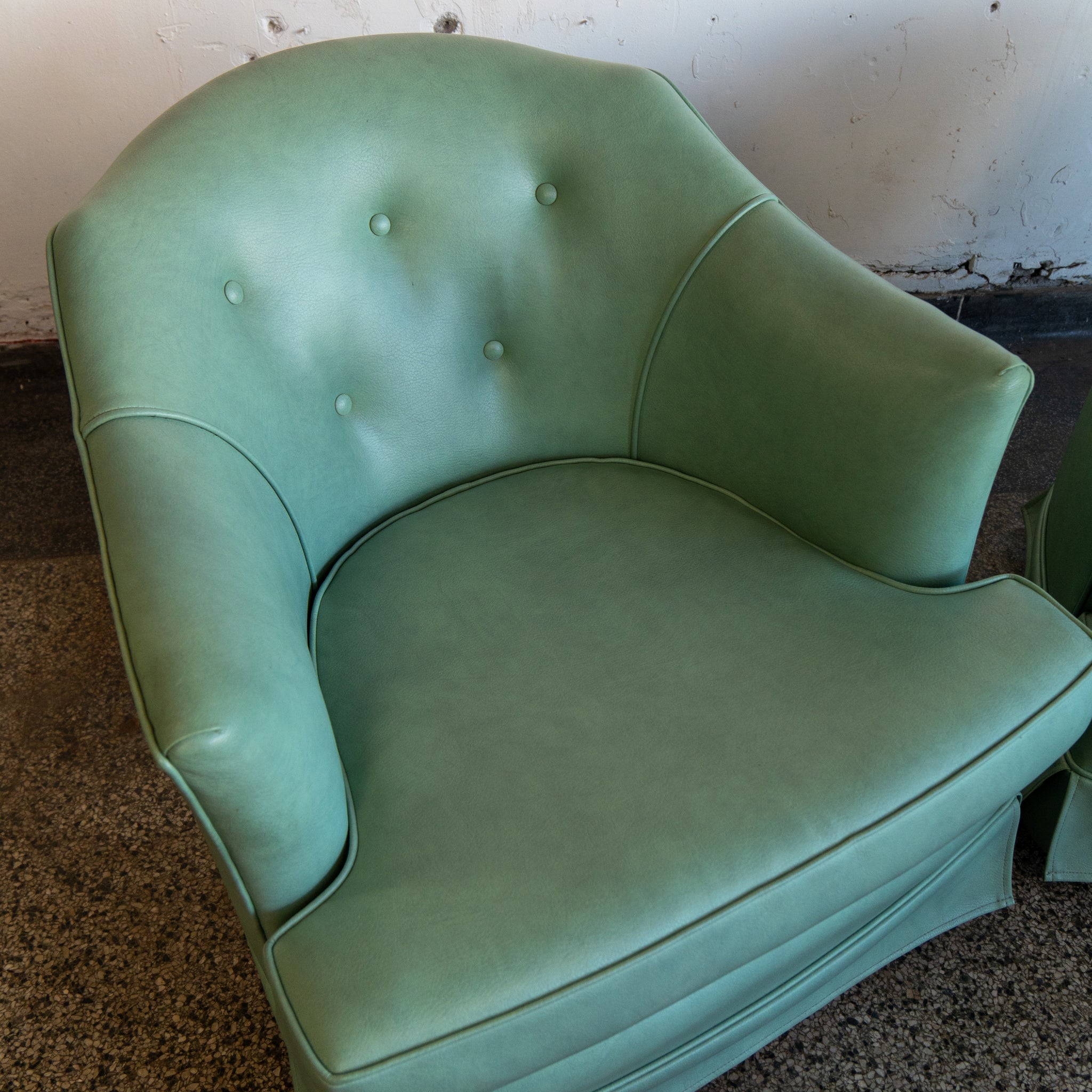 Vintage Blue Swivel Chairs