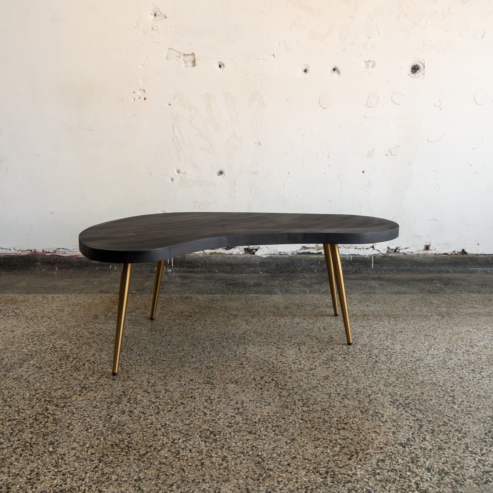Black Stained Boomerang Coffee Table