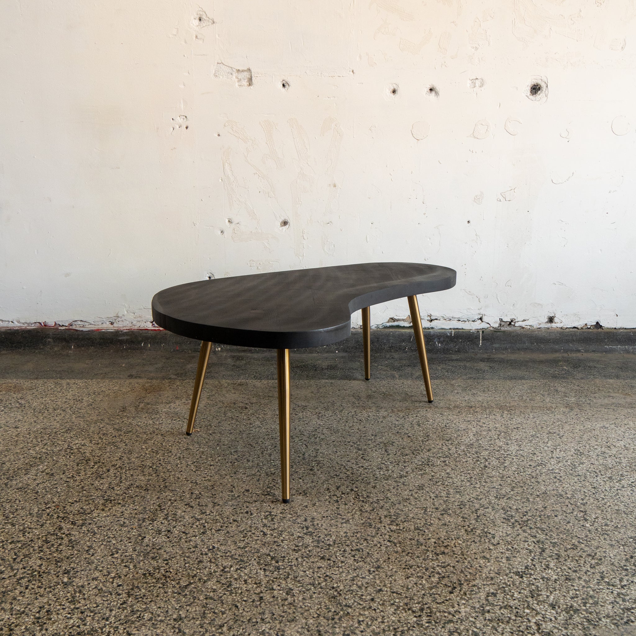 Black Stained Boomerang Coffee Table