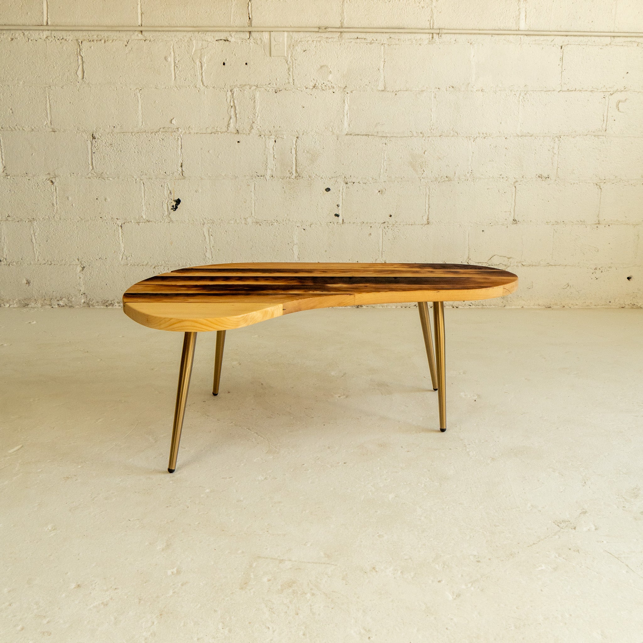 Shou Sugi Ban Boomerang Coffee Table