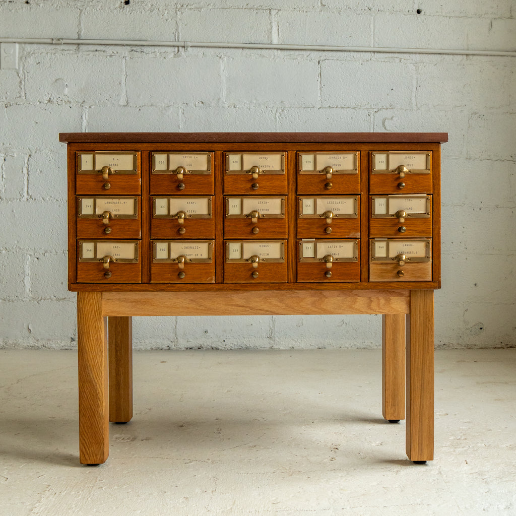 card catalog table no 1 front view reclaimed salvaged 