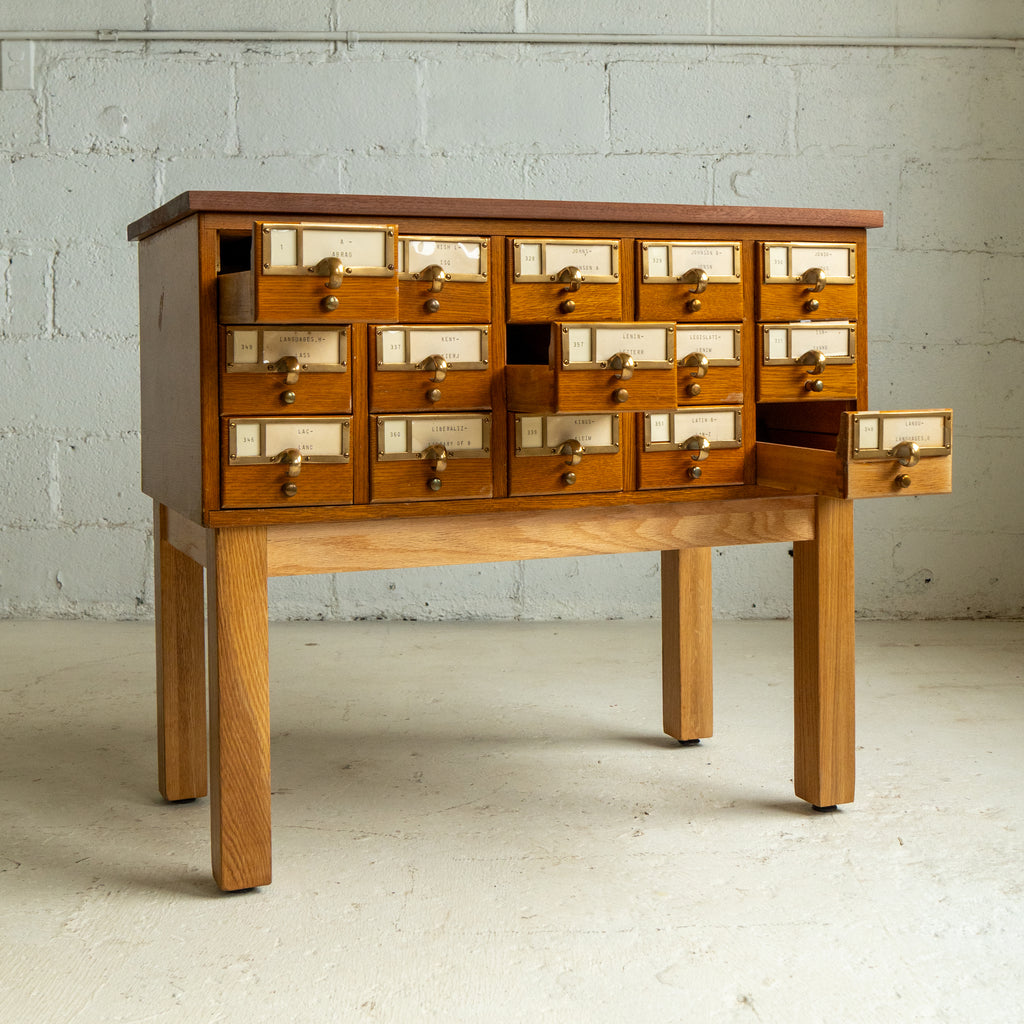 card catalog table no 1 full view reclaimed salvaged 