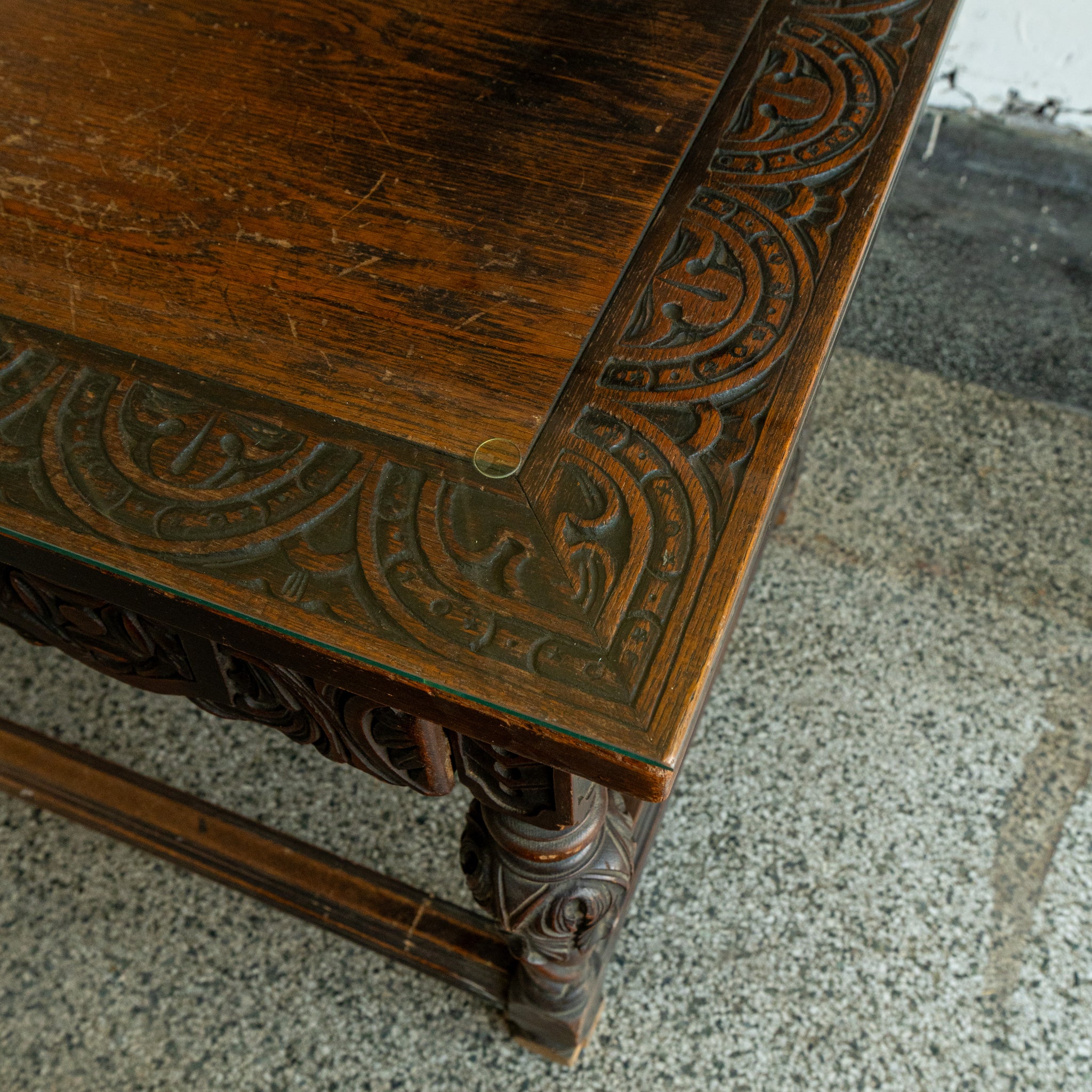 Antique Oak Library Table