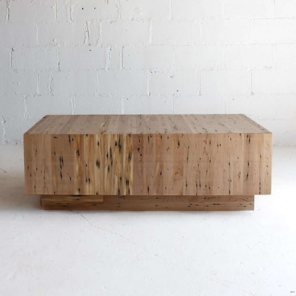 modern block coffee table front view