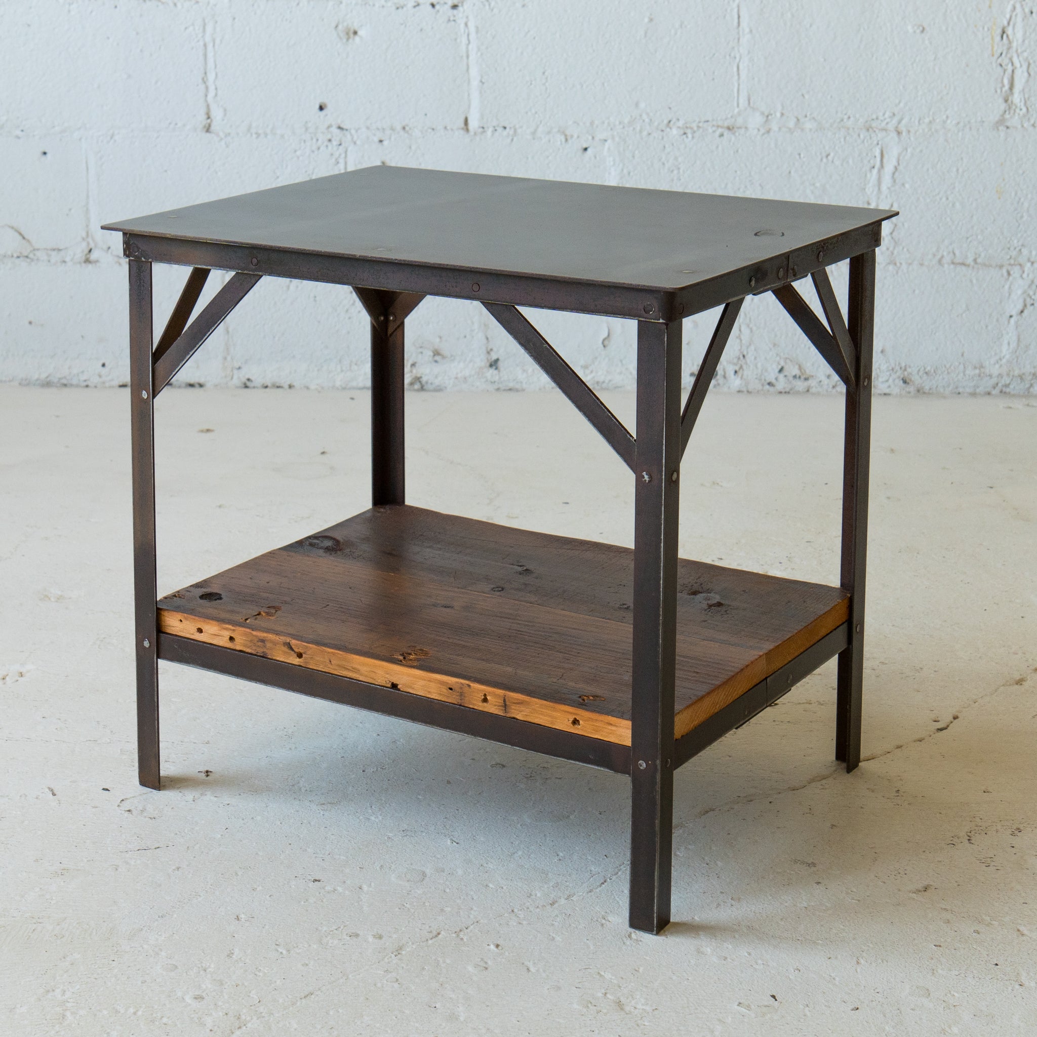 Industrial Cast Iron End Table No. 1