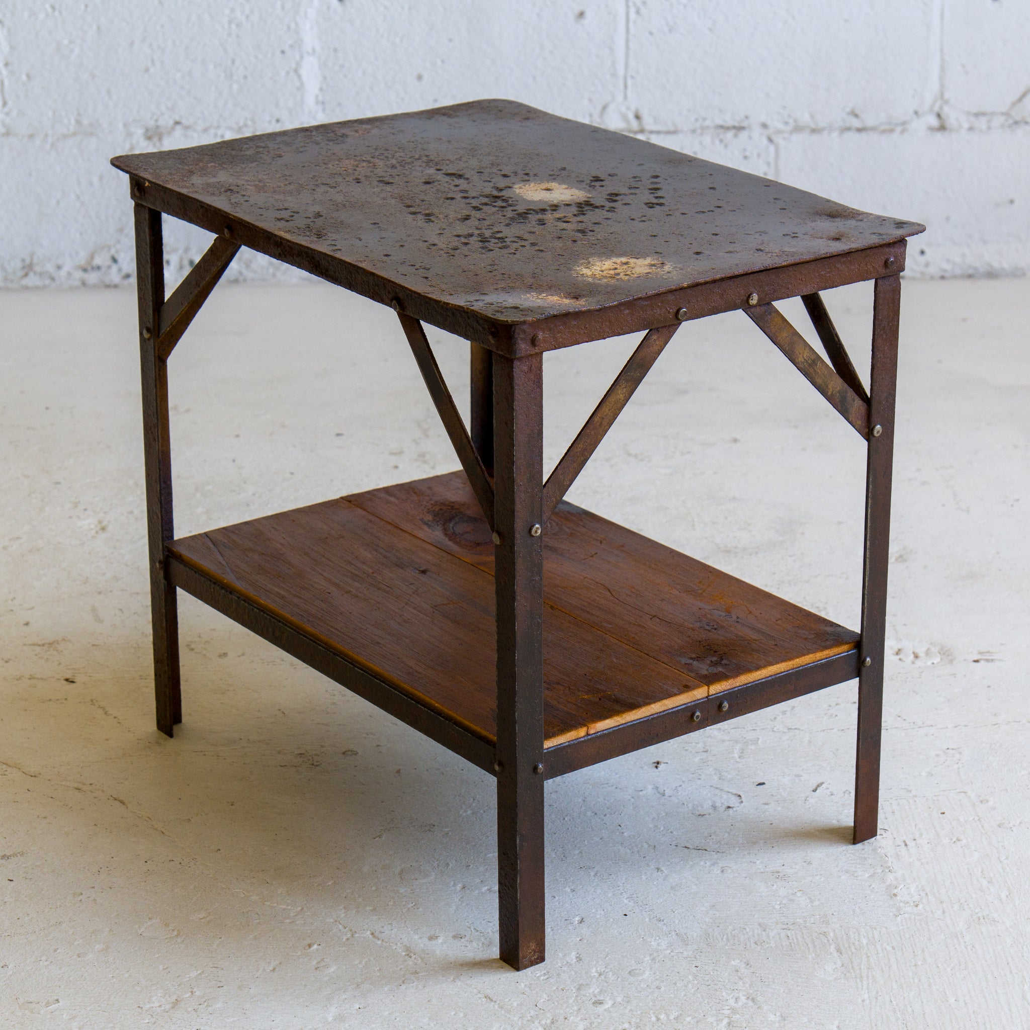 Industrial Cast Iron End Table No. 6