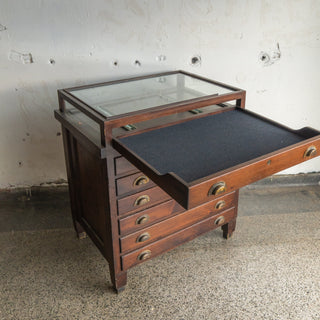 English Print Display Cabinet