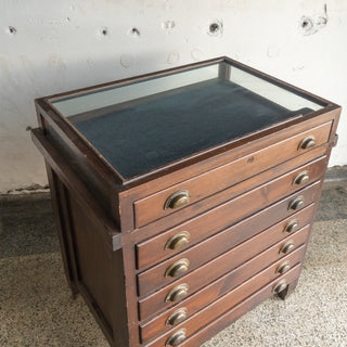English Print Display Cabinet
