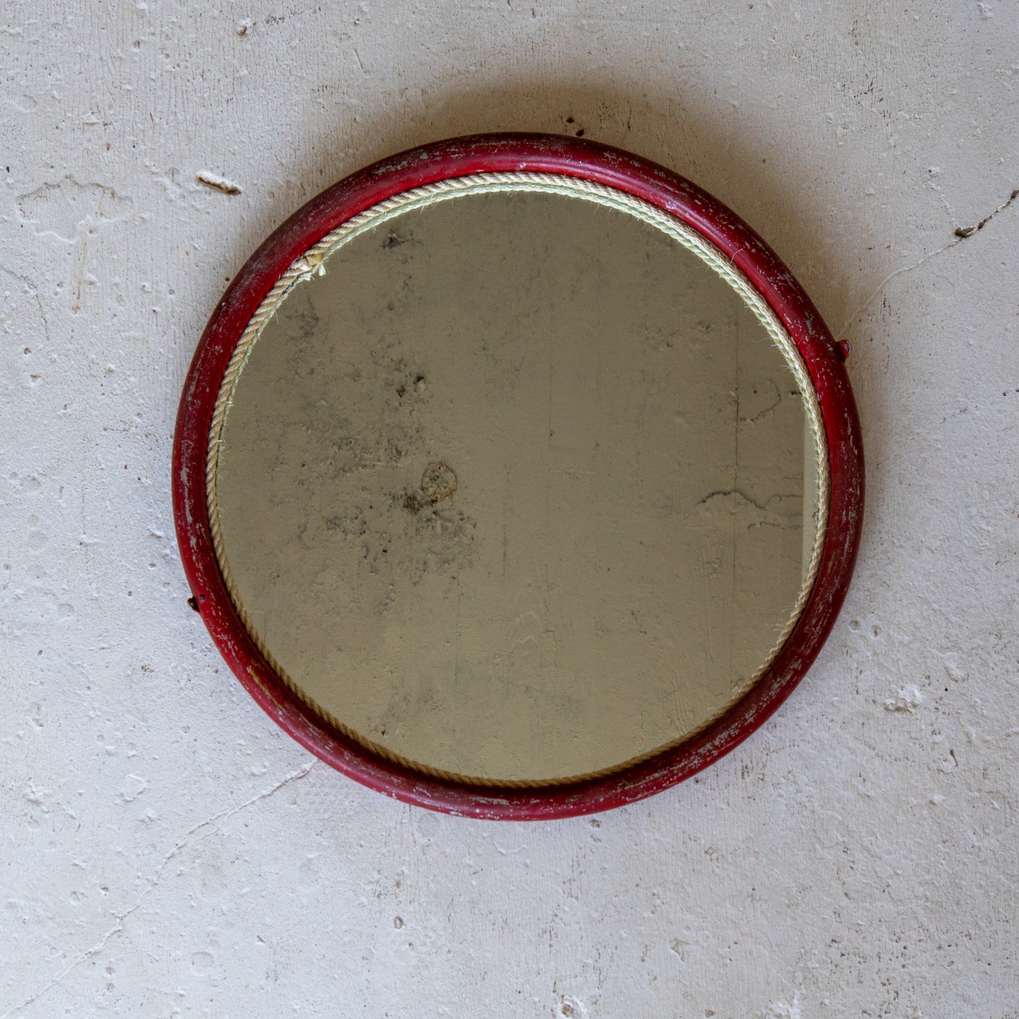 vintage circus ring mirror red front view