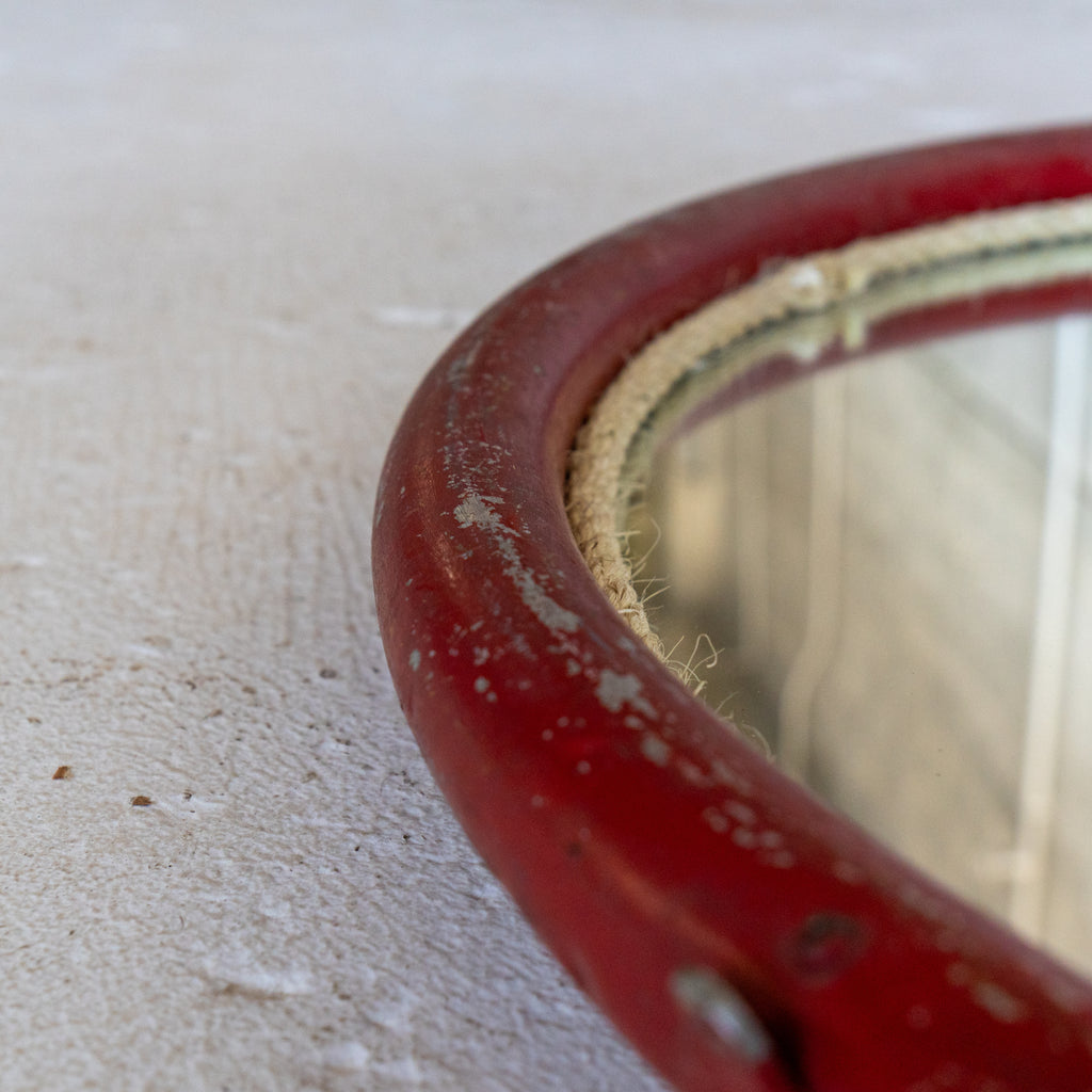 vintage circus ring mirror red detail view