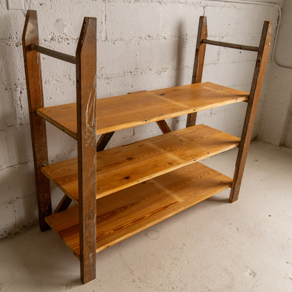 ladder bookcase 2 full view reclaimed wood