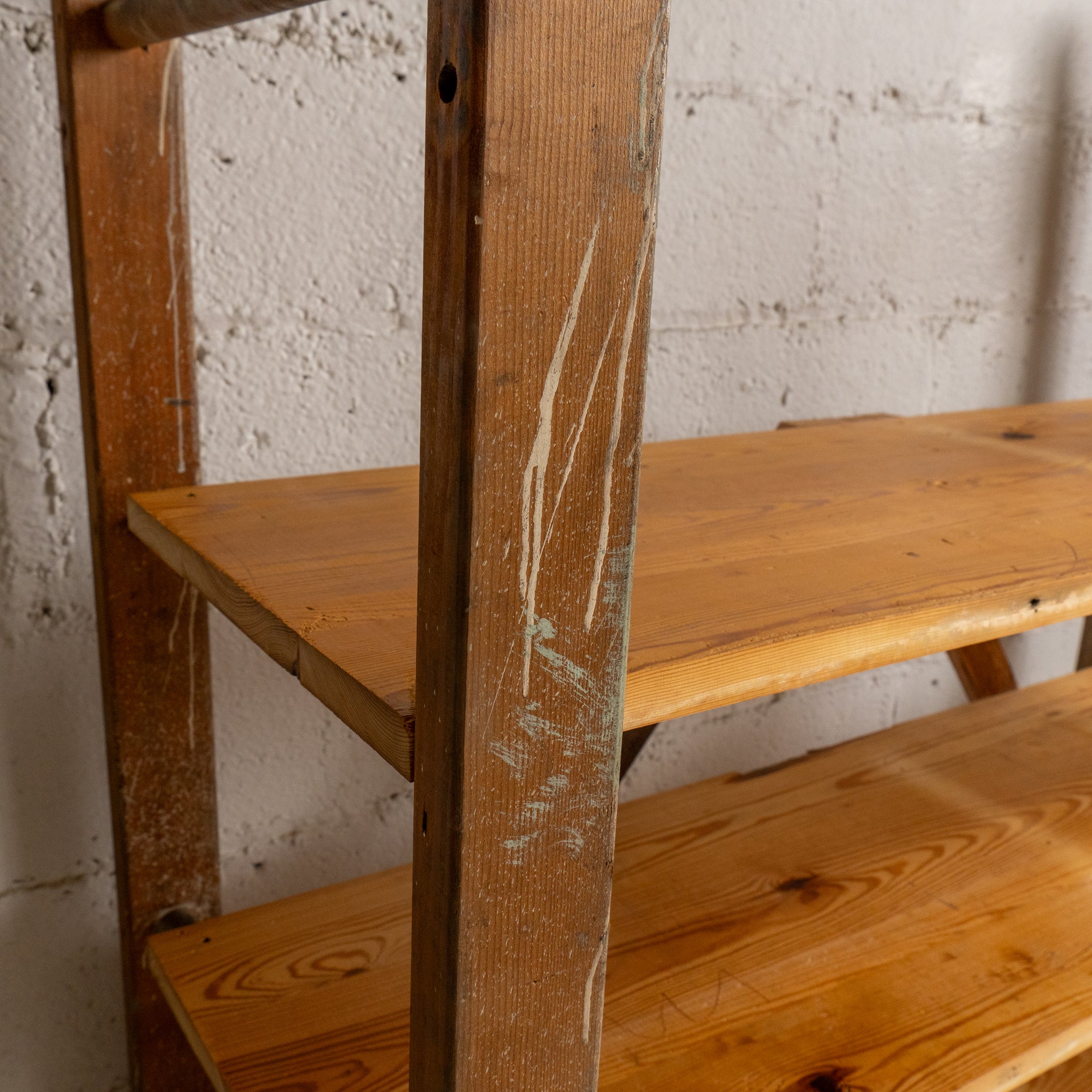 ladder bookcase 2 detail view reclaimed wood