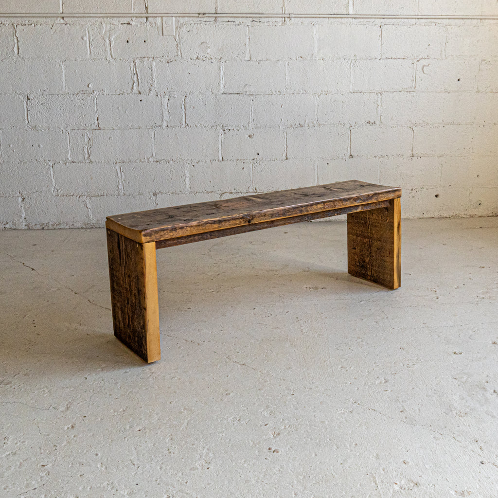 Ella Bench full view reclaimed wood