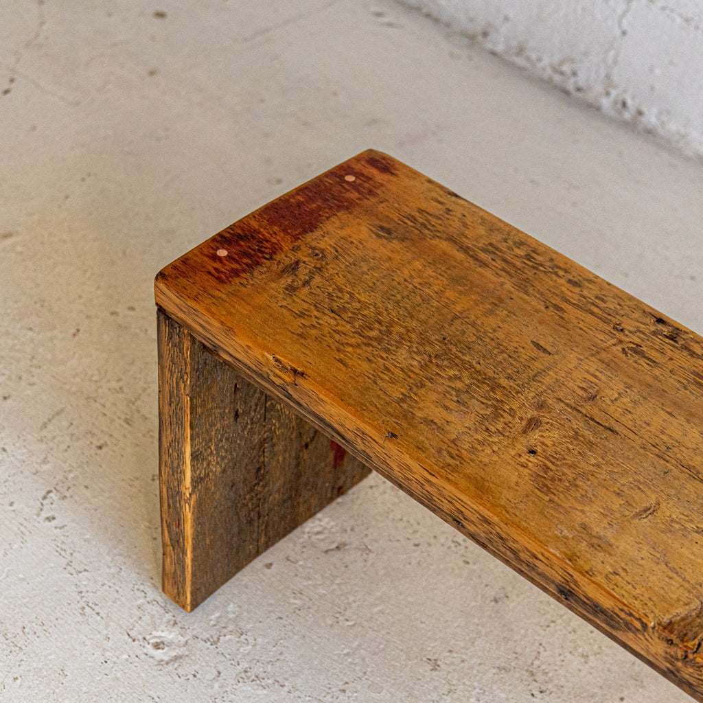 Ella Bench top view reclaimed wood