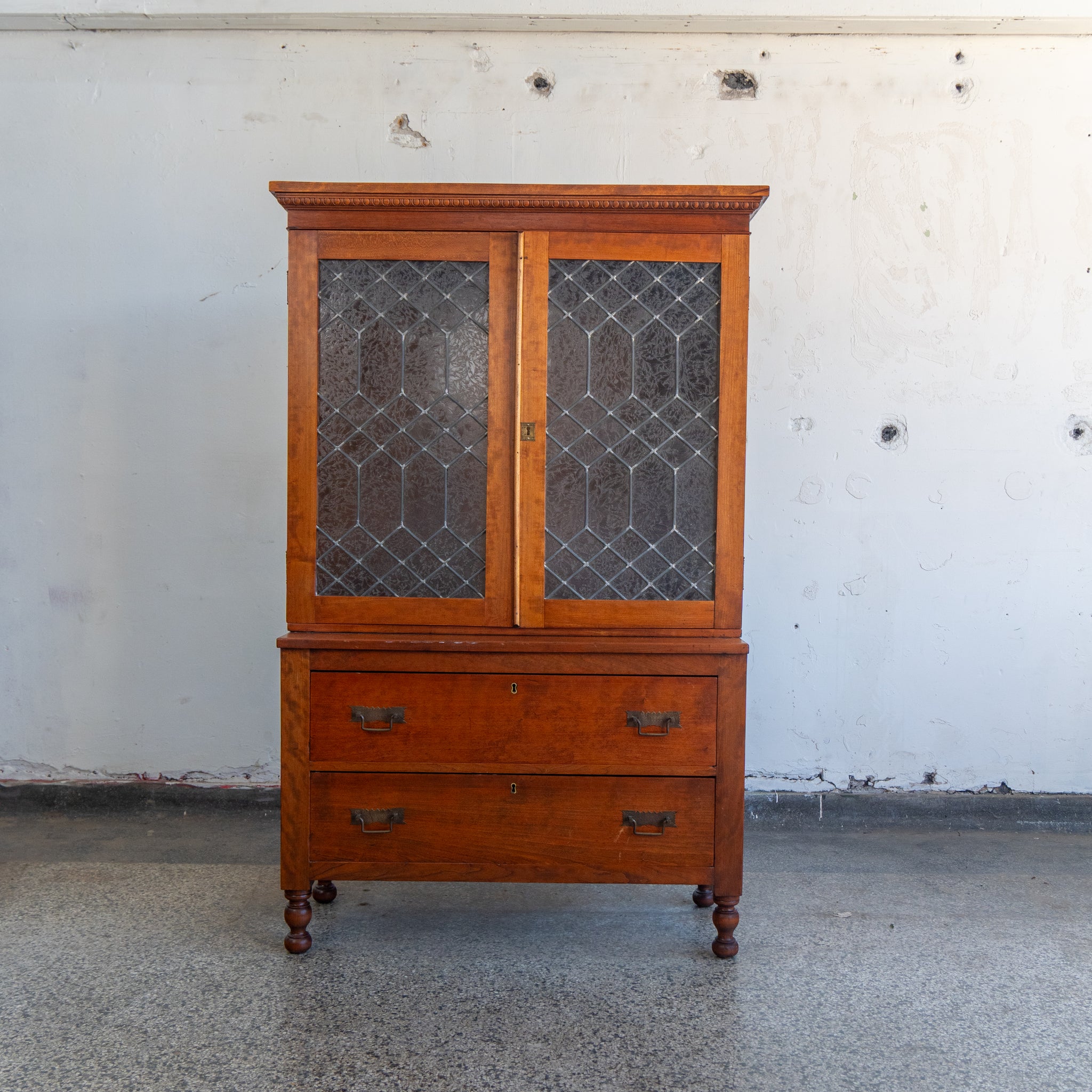 Frosted Leaded Glass Cabinet