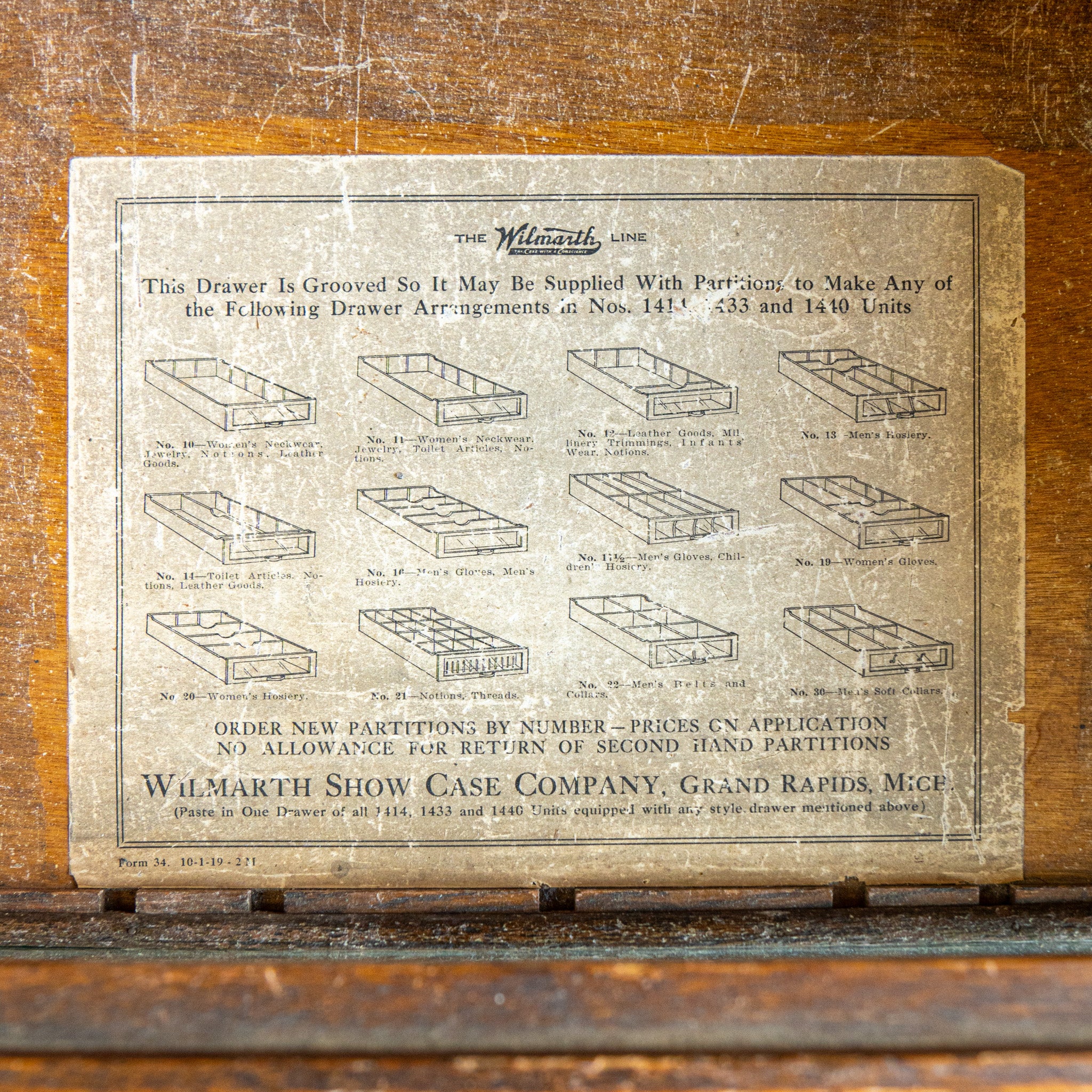 Oak Haberdasher's Cabinet