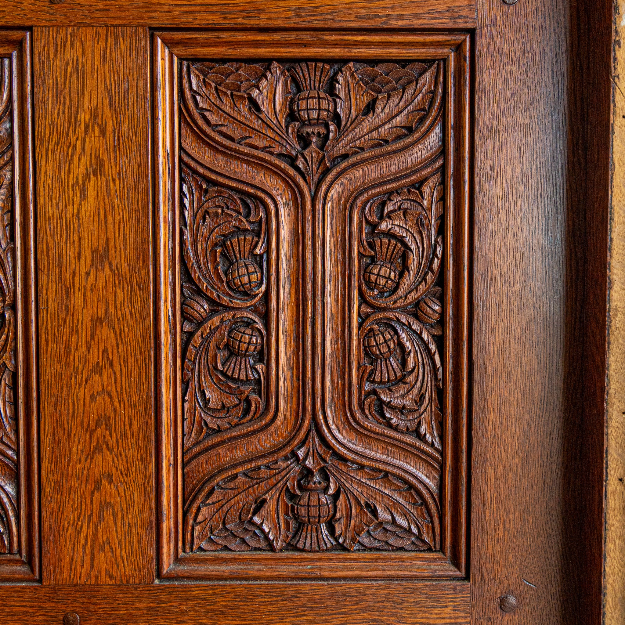 detail view vintage midcentury door 