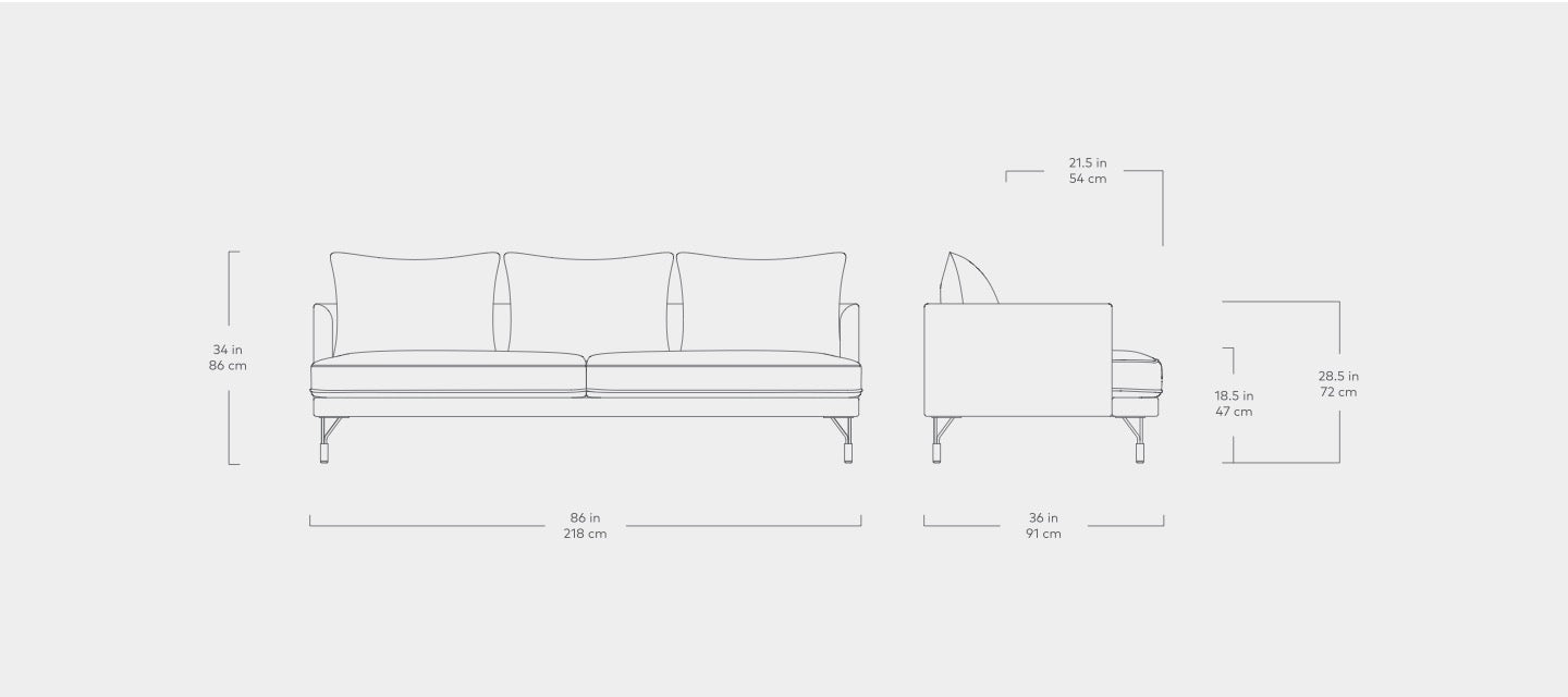 highline sofa detail view