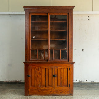 Pine Sliding Glass Cabinet