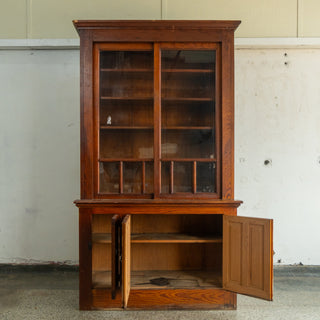 Pine Sliding Glass Cabinet