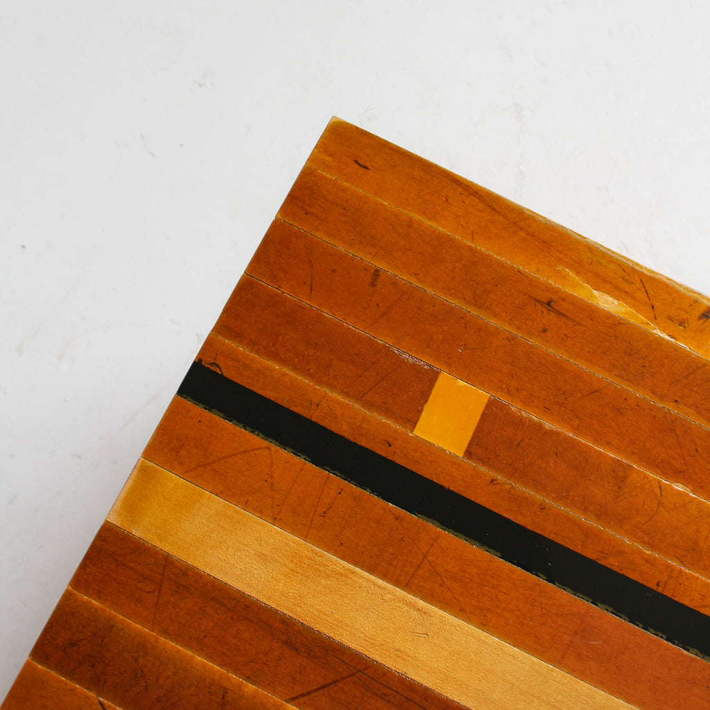modern block coffee table 2 close up detail reclaimed wood basketball flooring