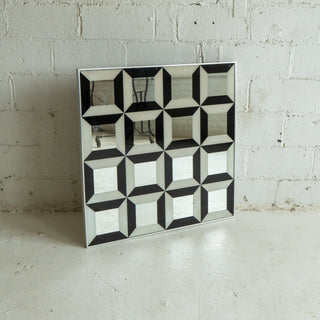 Vernor Panton Inspired Op Art Cube Mirror - Woodward Throwbacks