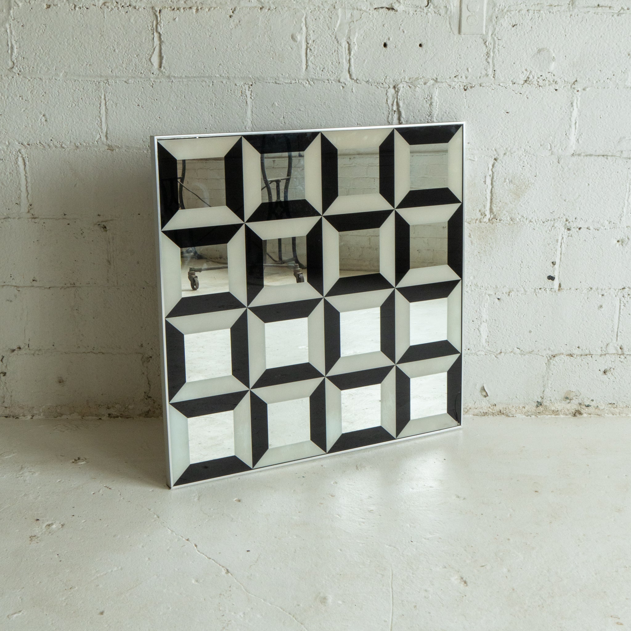 Vernor Panton Inspired Op Art Cube Mirror