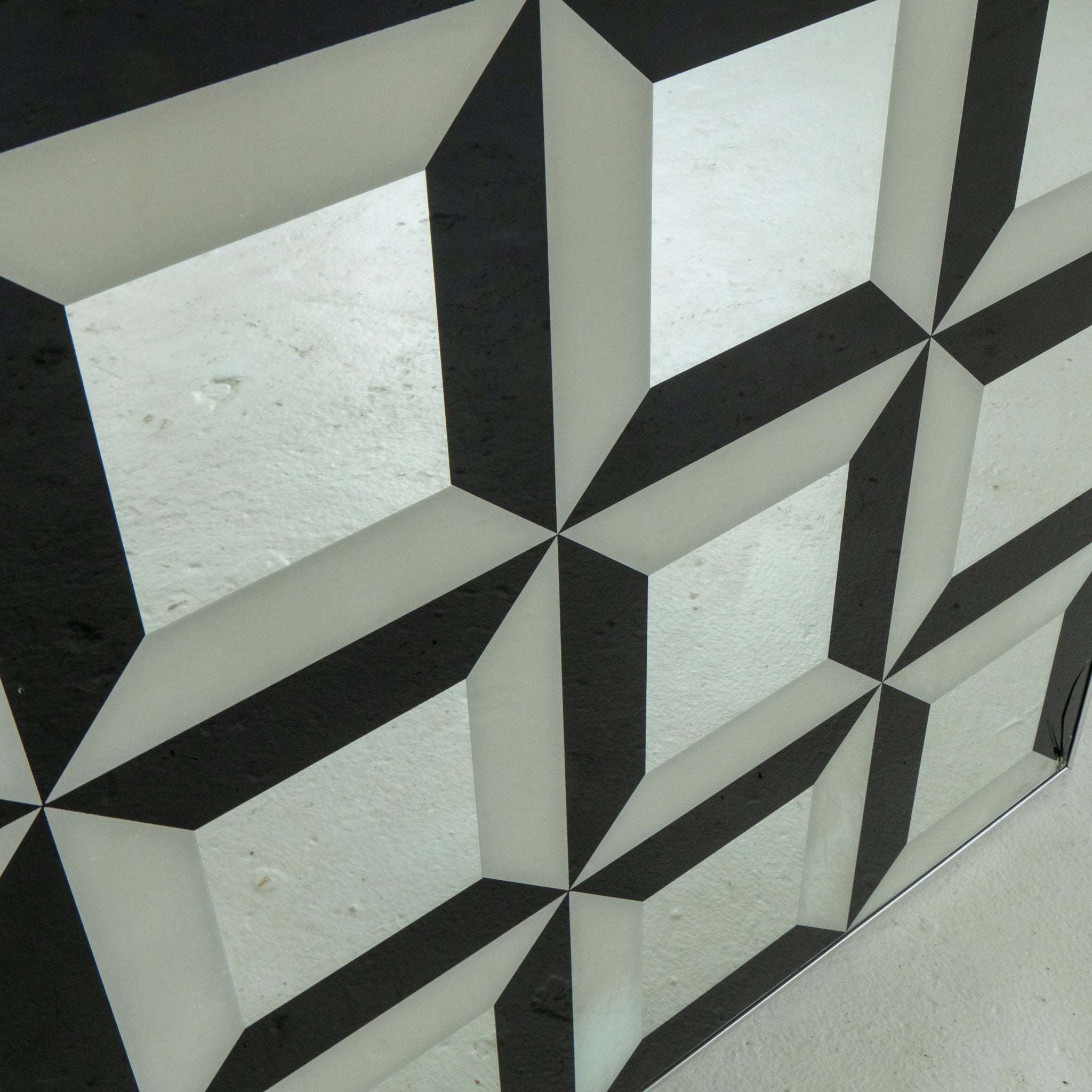Vernor Panton Inspired Op Art Cube Mirror