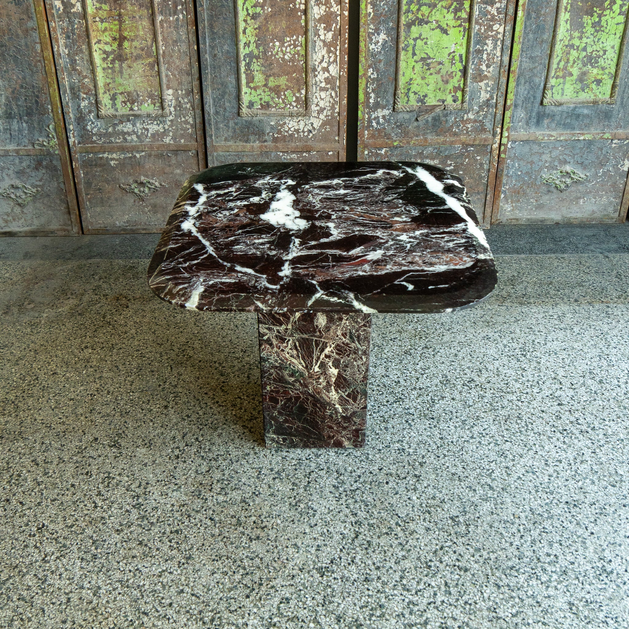 marble end table front view