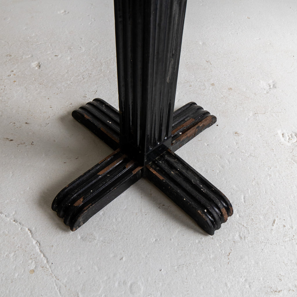marble bistro table vintage base view
