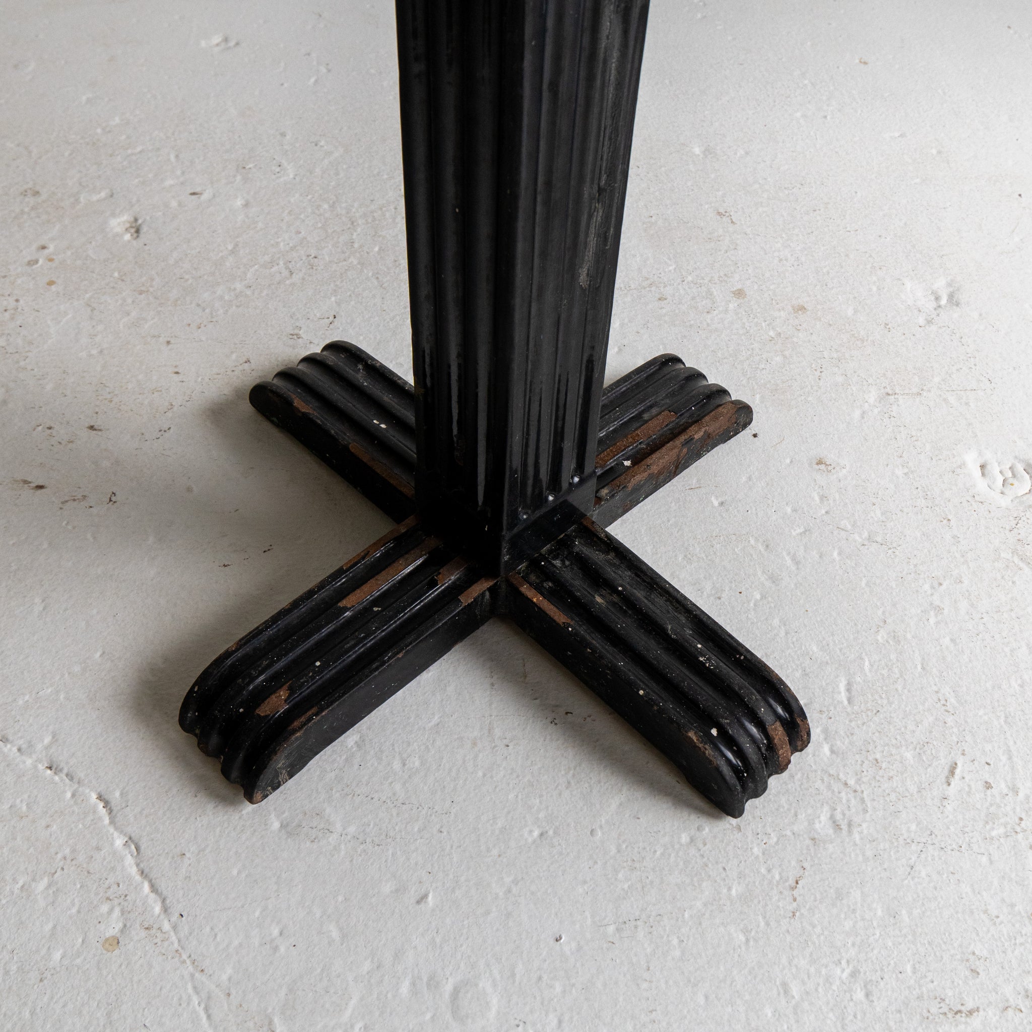 marble bistro table vintage base view