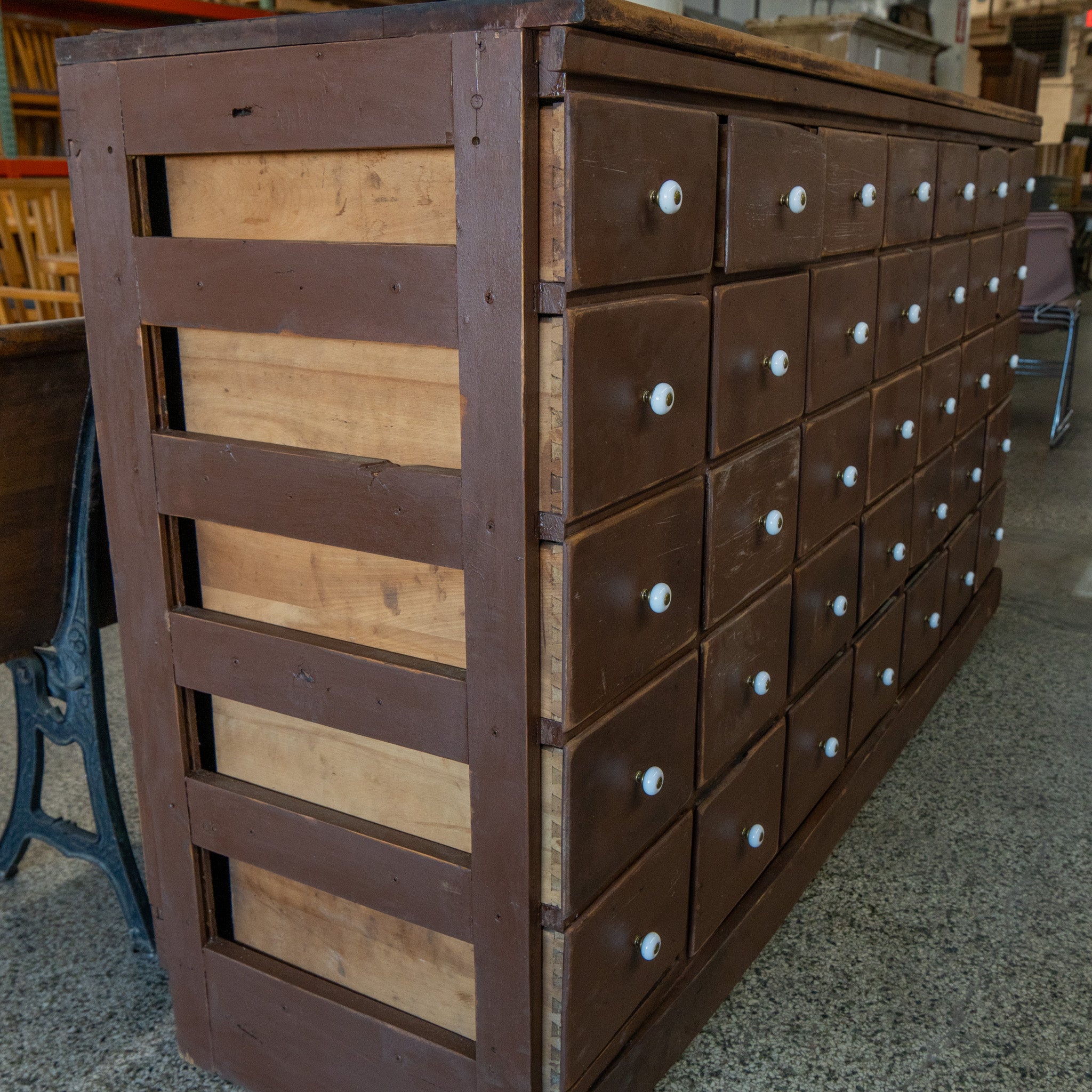 Large Oak Apothecary Cabinet
