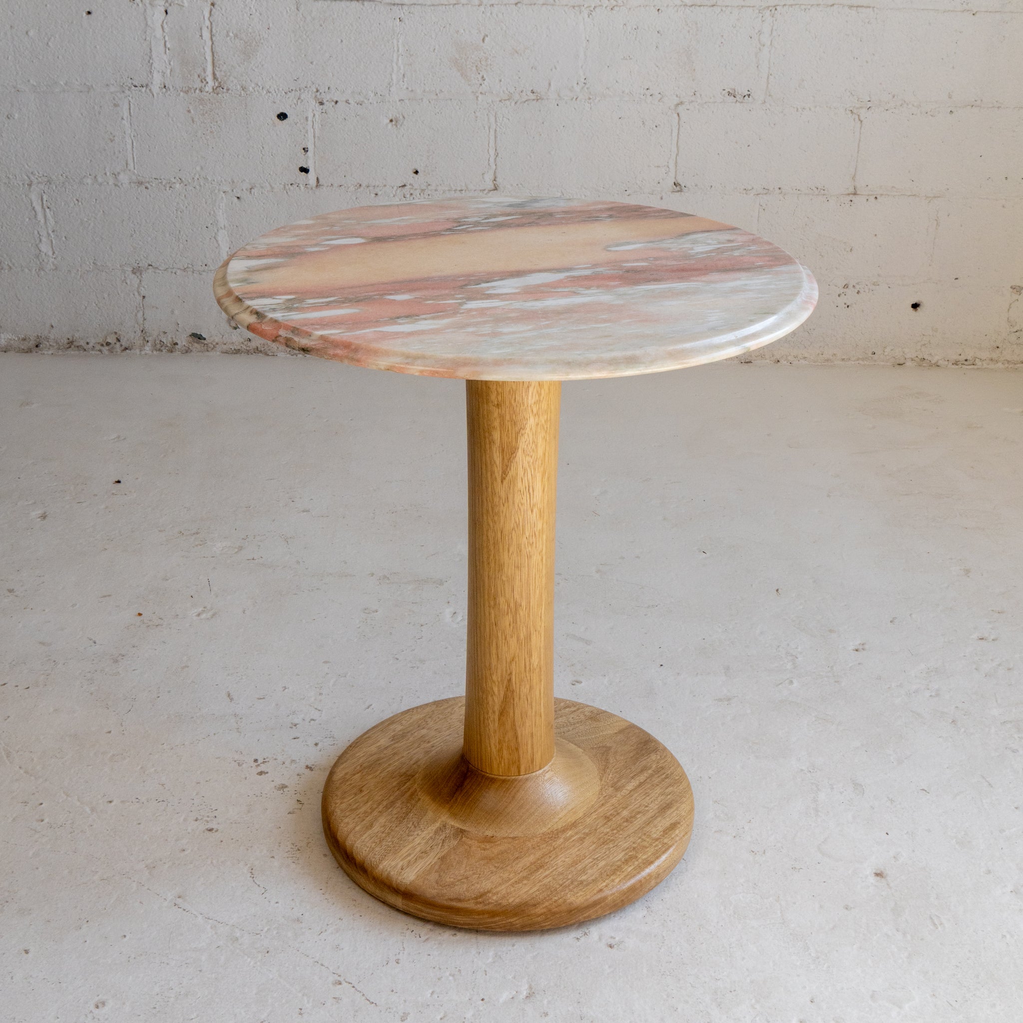 Round Pink Marble Table