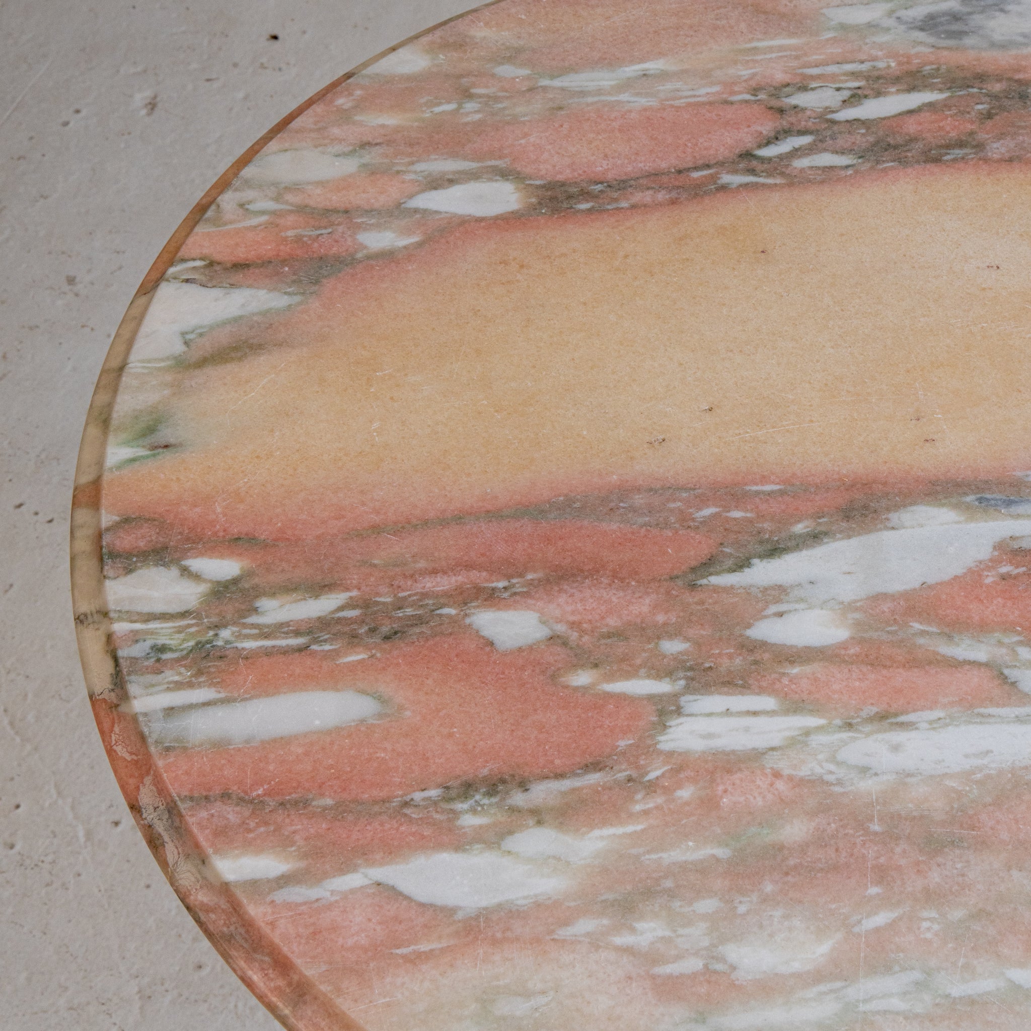 Round Pink Marble Table
